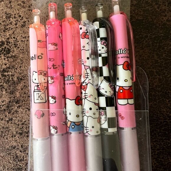 Hello Kitty Gel Pen Set of 6 - Picture 2 of 7